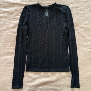 Free People Black Long Sleeve Women's Top